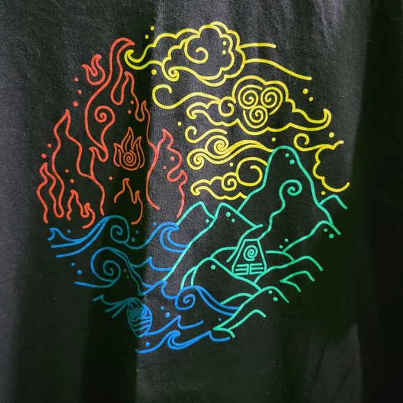 Avatar The Last Airbender Elemental Art T-Shirt - Picture 2 of 4